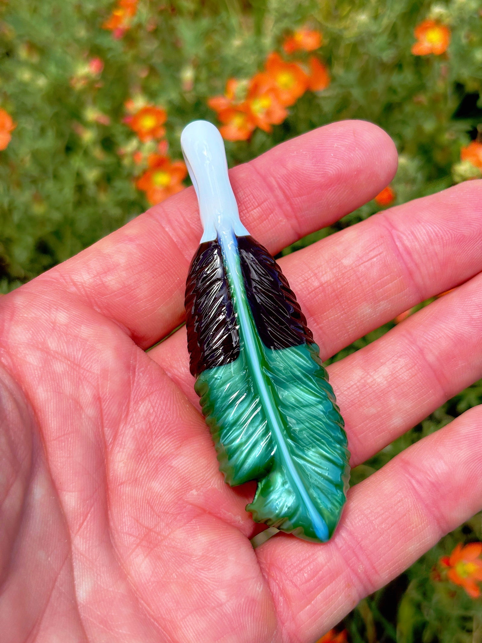 Roysco Feather Pendant (3"L x 3/4"W)