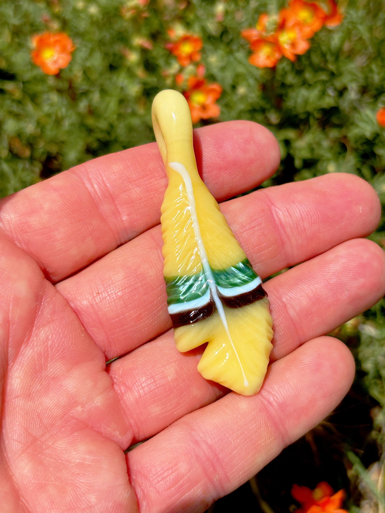 Roysco Feather Pendant (2"L x 5/8"W)
