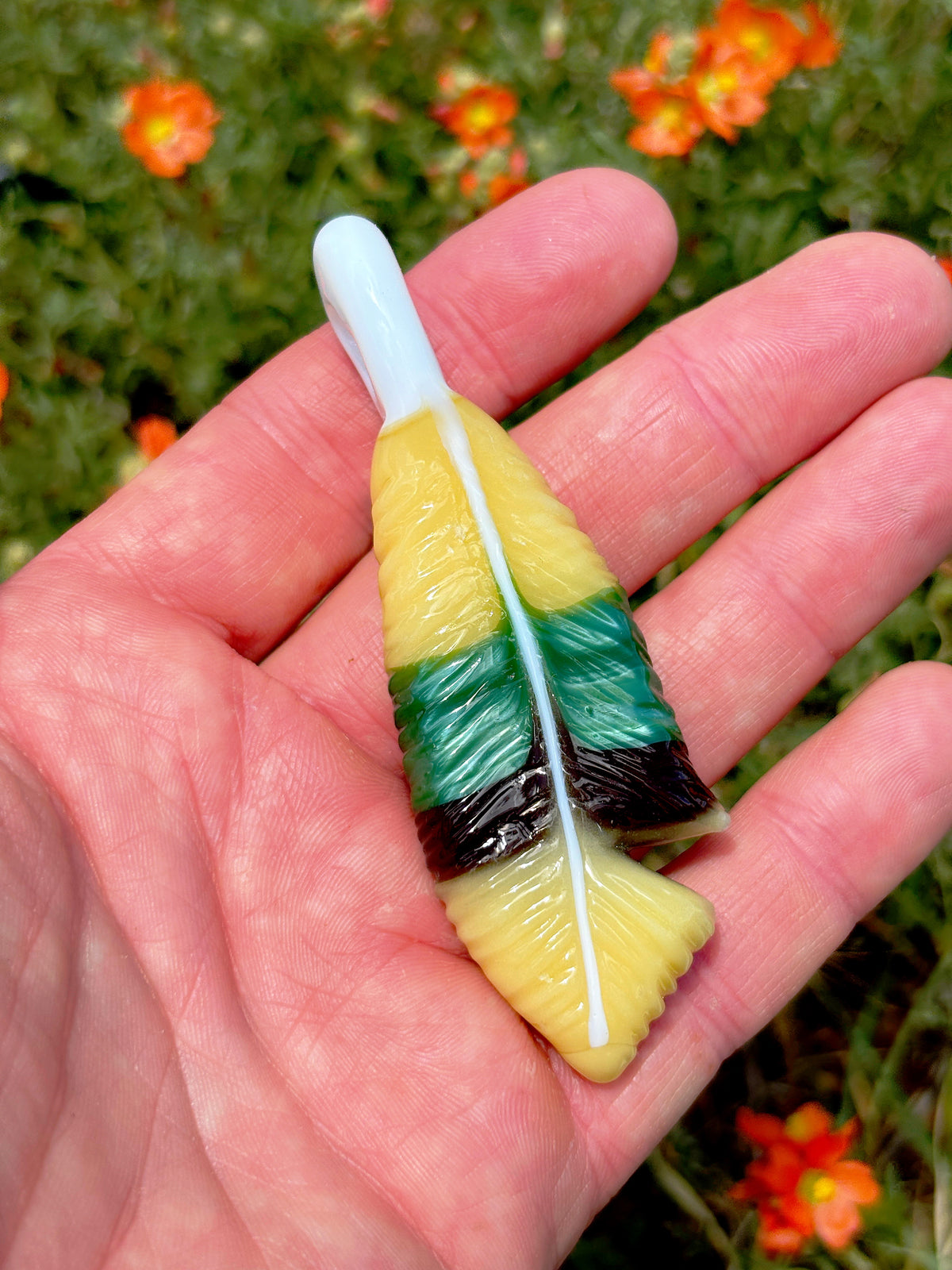 Roysco Feather Pendant (3&quot;L x 3/4&quot;W)