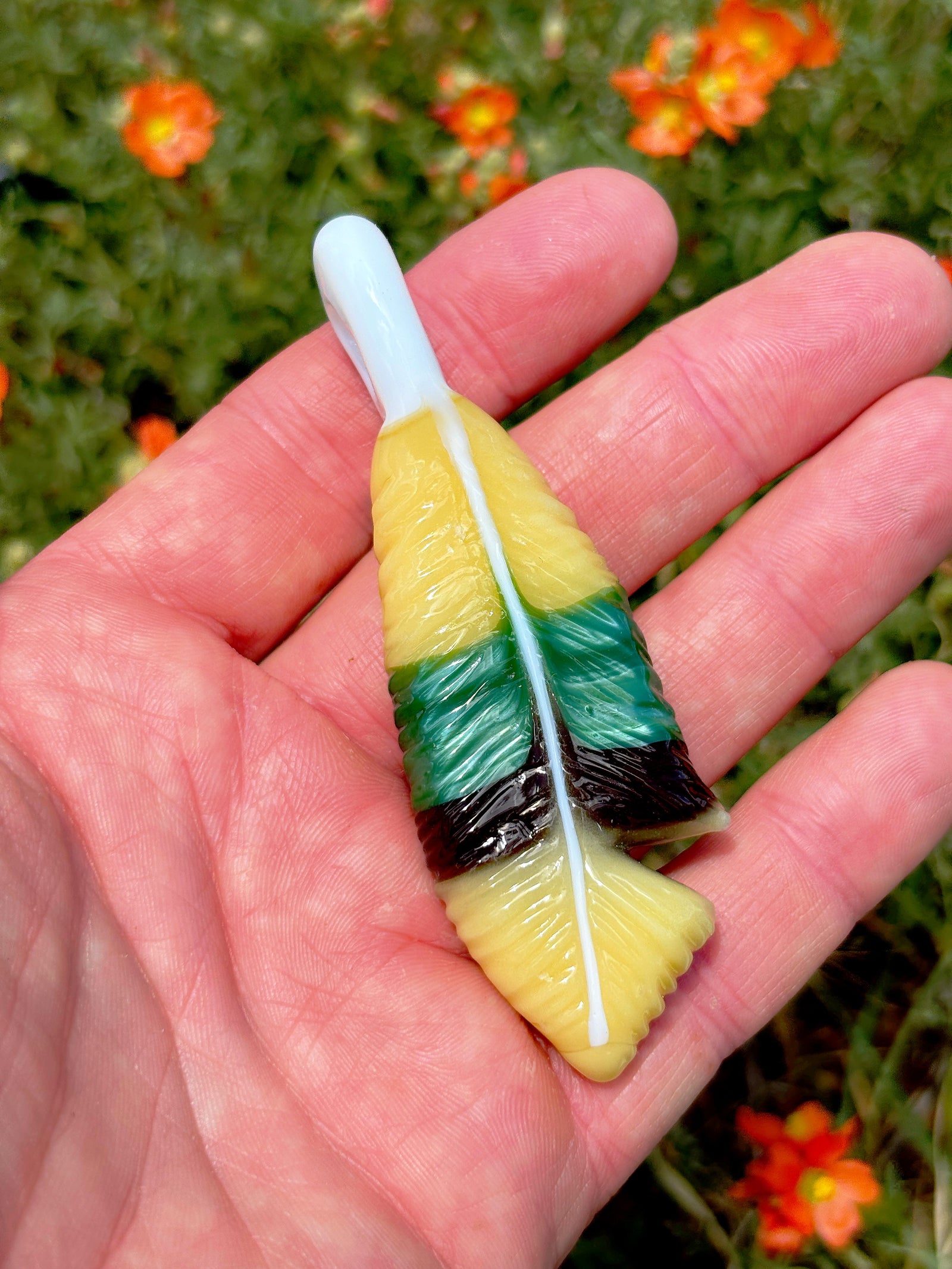 Roysco Feather Pendant (3"L x 3/4"W)