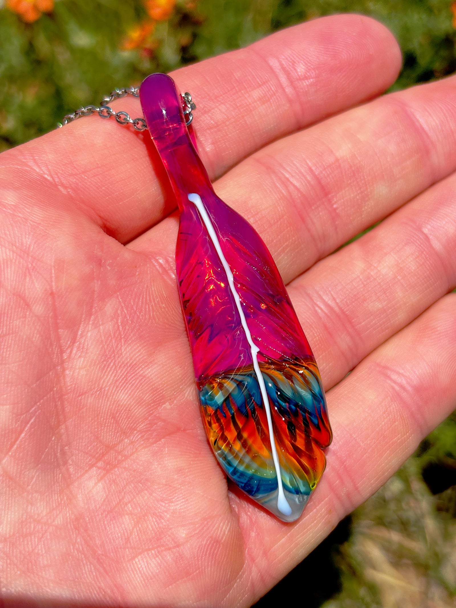 TIEDYE Feather Pendant (3"L x 5/8"W)
