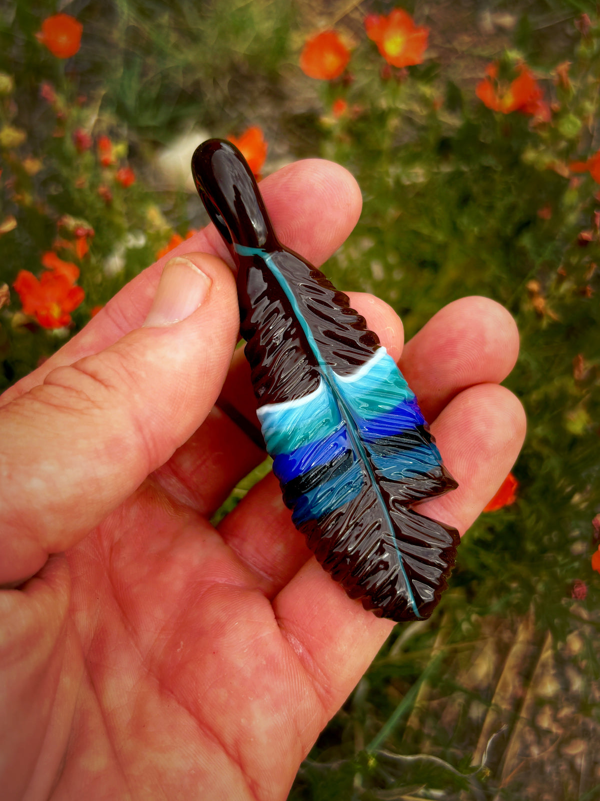 Pendelton Feather Pendant (3&quot;L x 3/4&quot;W)
