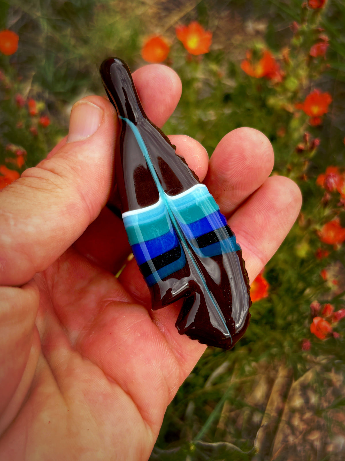 Pendelton Feather Pendant (3&quot;L x 3/4&quot;W)