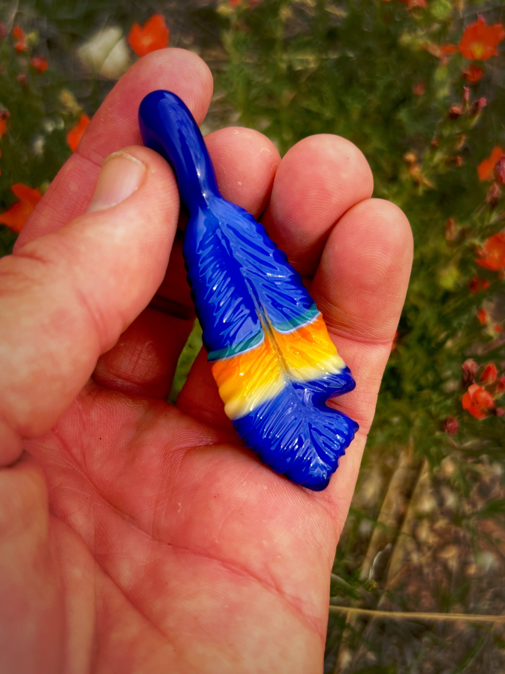Pendelton Feather Pendant (3"L x 3/4"W)