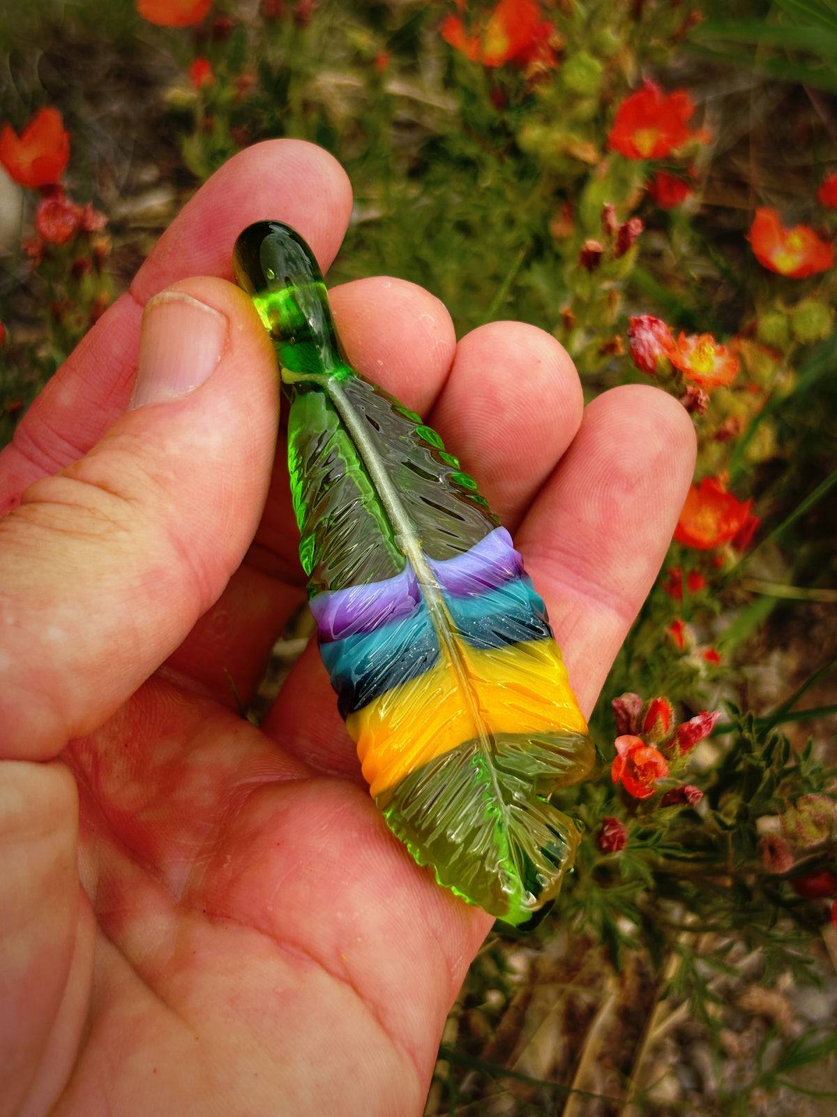 Pendelton Feather Pendant (3&quot;L x 3/4&quot;W)