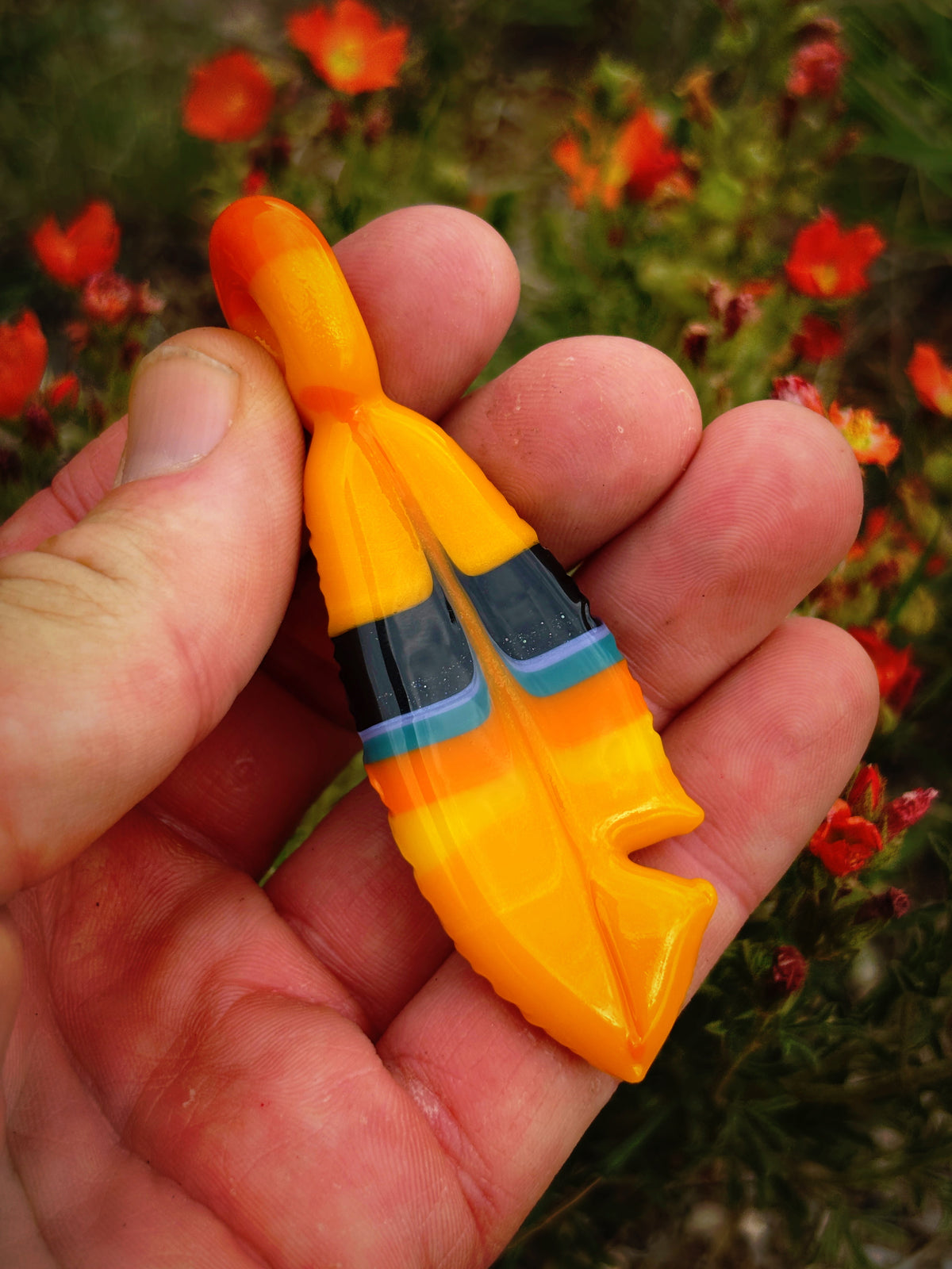 Pendelton Feather Pendant (3&quot;L x 3/4&quot;W)