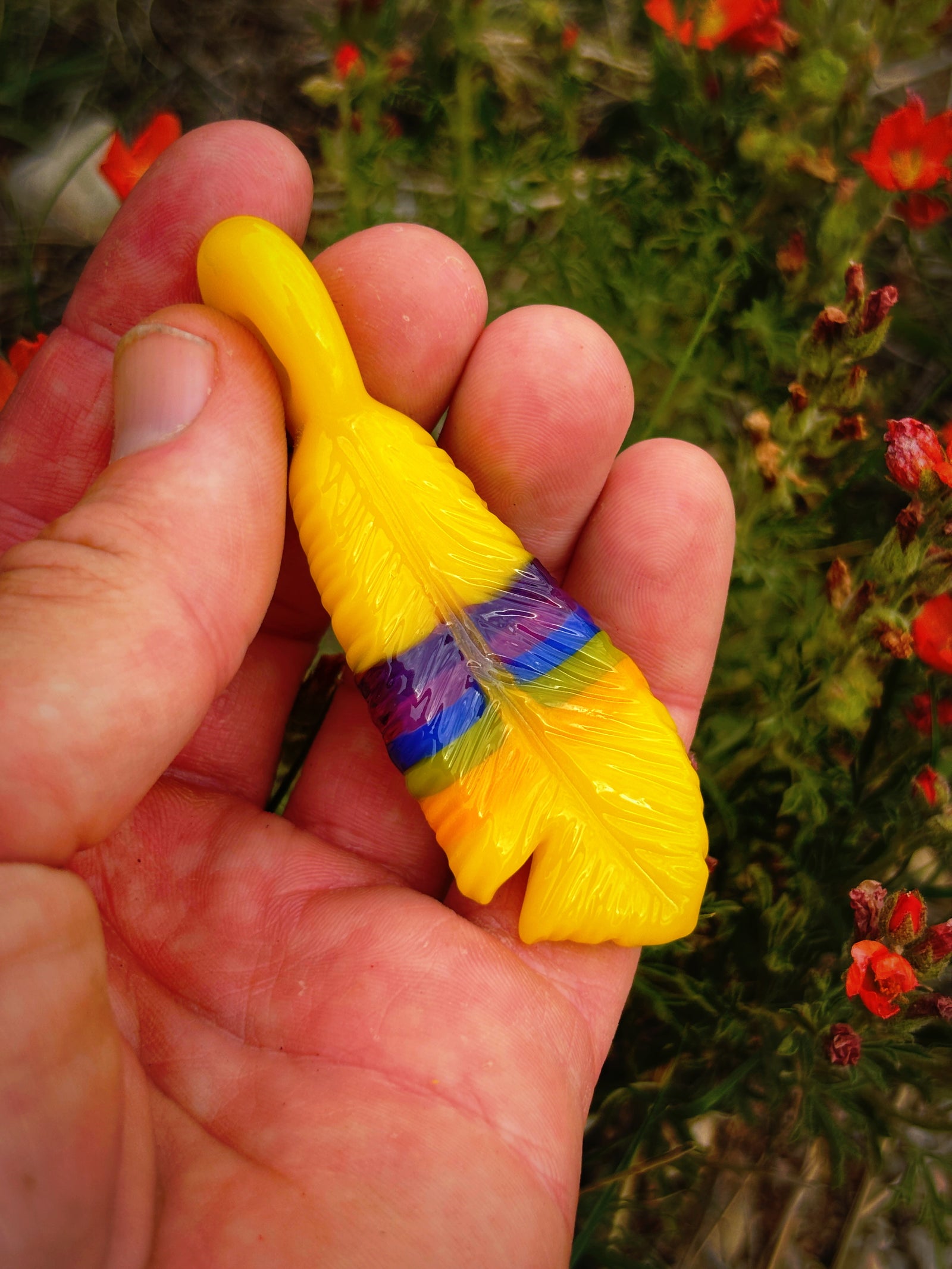 Pendelton Feather Pendant (3"L x 3/4"W)