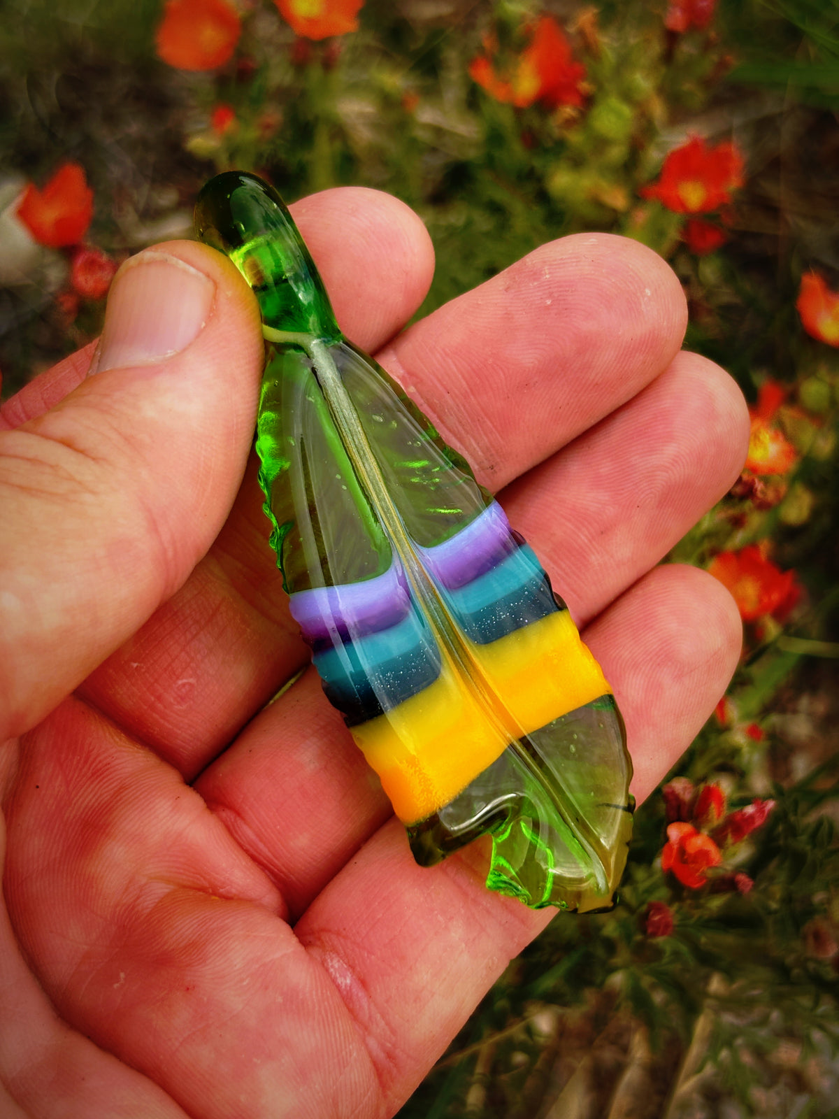 Pendelton Feather Pendant (3&quot;L x 3/4&quot;W)