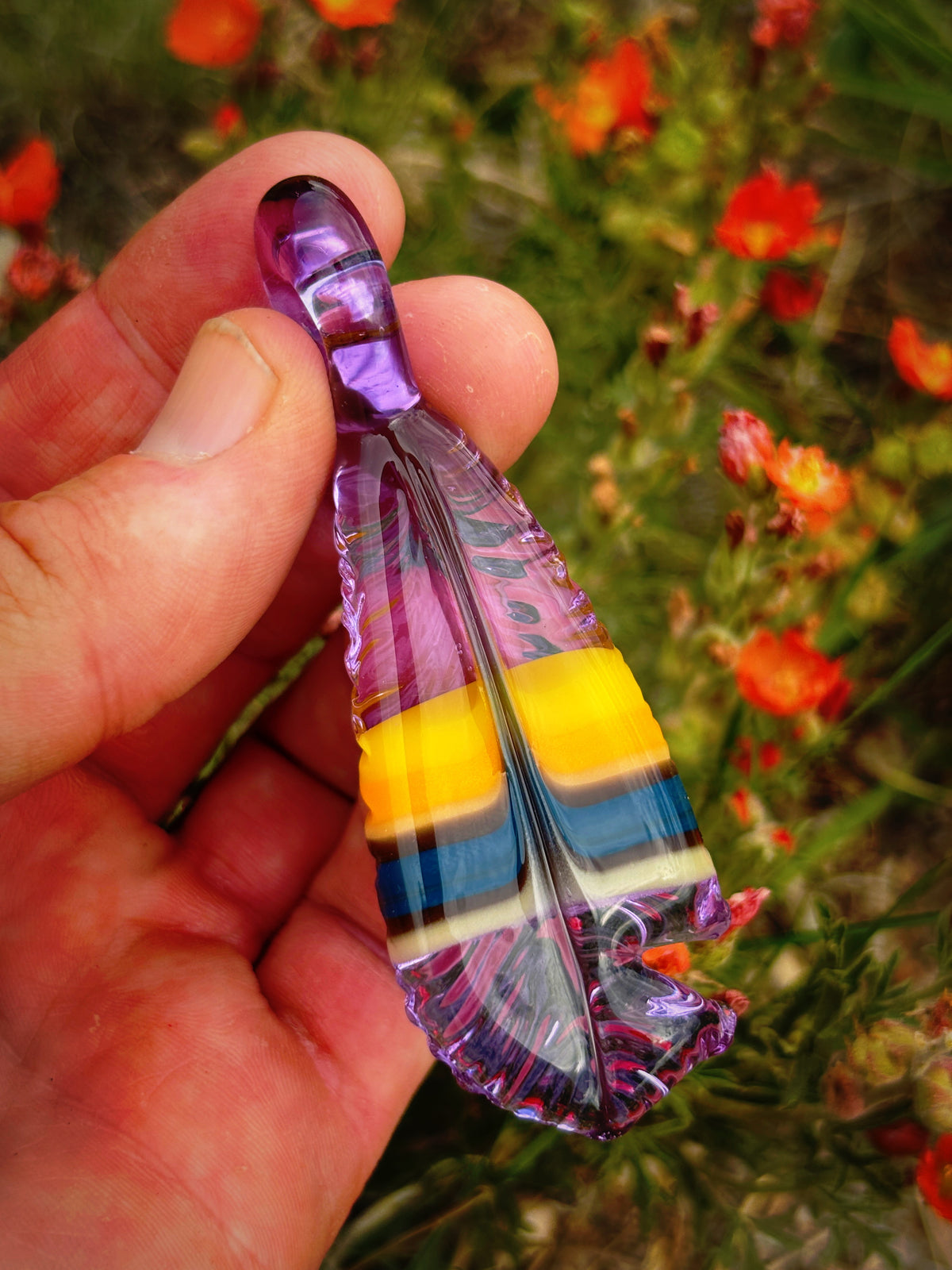 Pendelton Feather Pendant (3&quot;L x 3/4&quot;W)