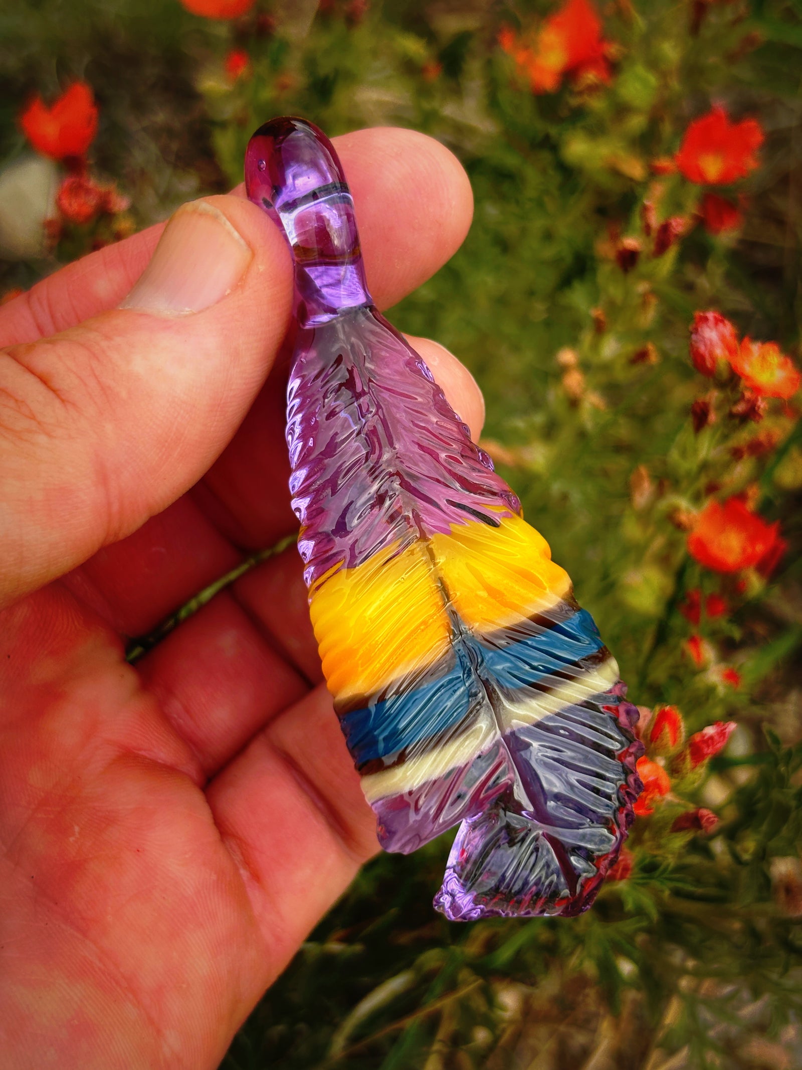 Pendelton Feather Pendant (3"L x 3/4"W)