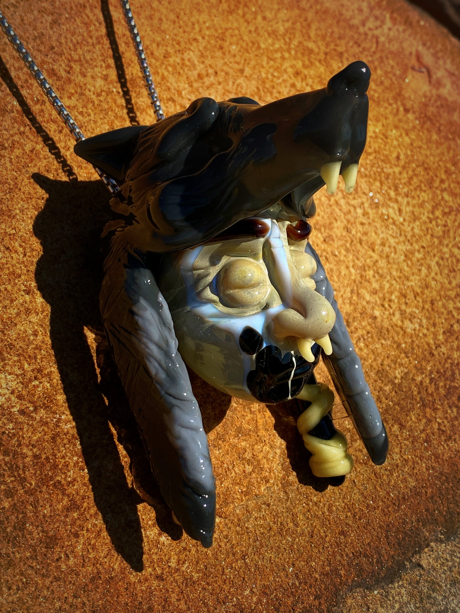 Wolf Warrior Wanderer V2 Pendant (3"L x 2.5"W)