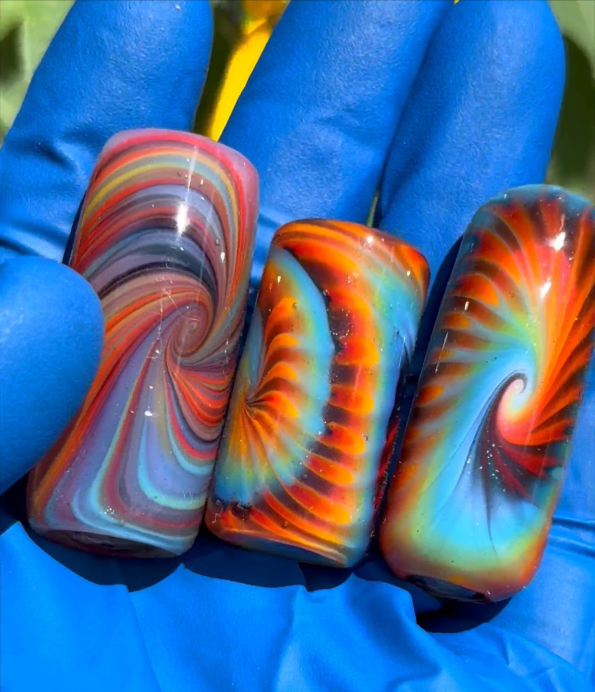 Tie Dye Glass Bead #2