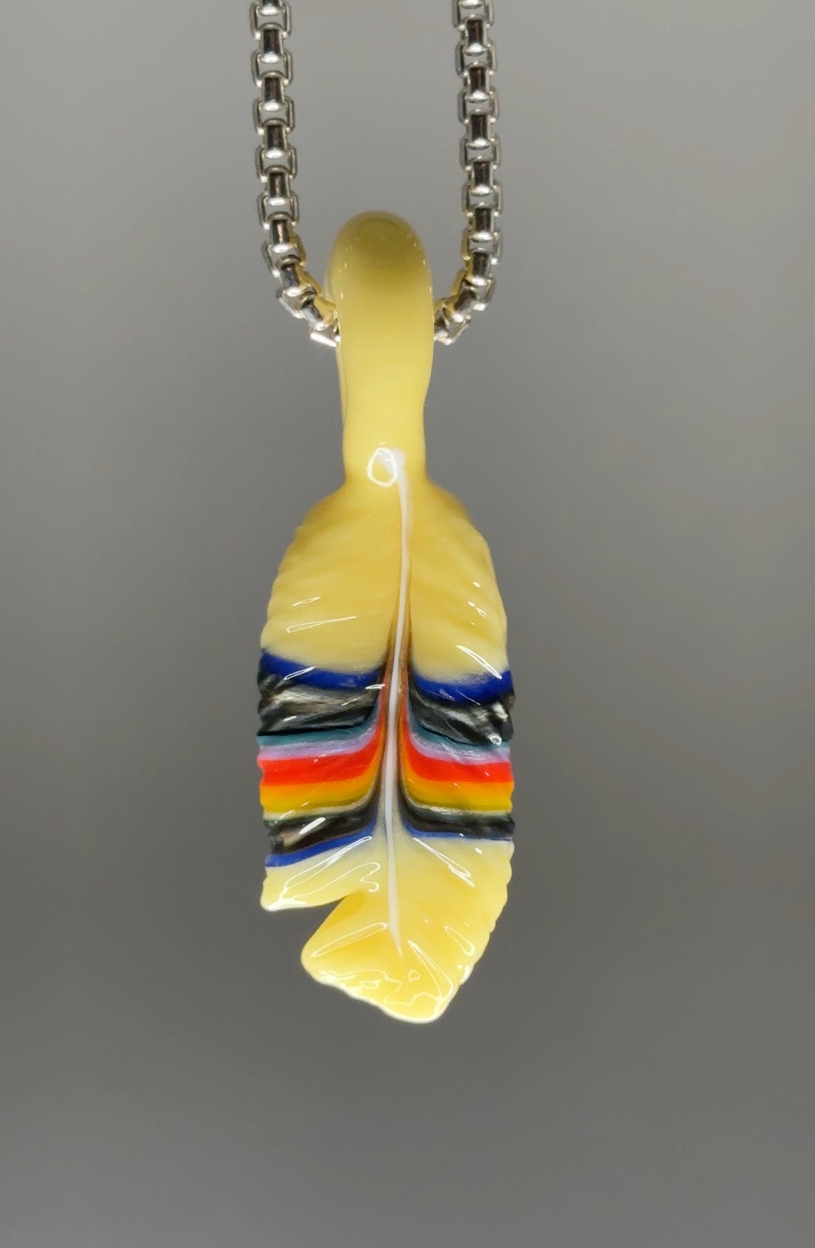 Pendelton Feather Pendant (2"L x 3/4"W)
