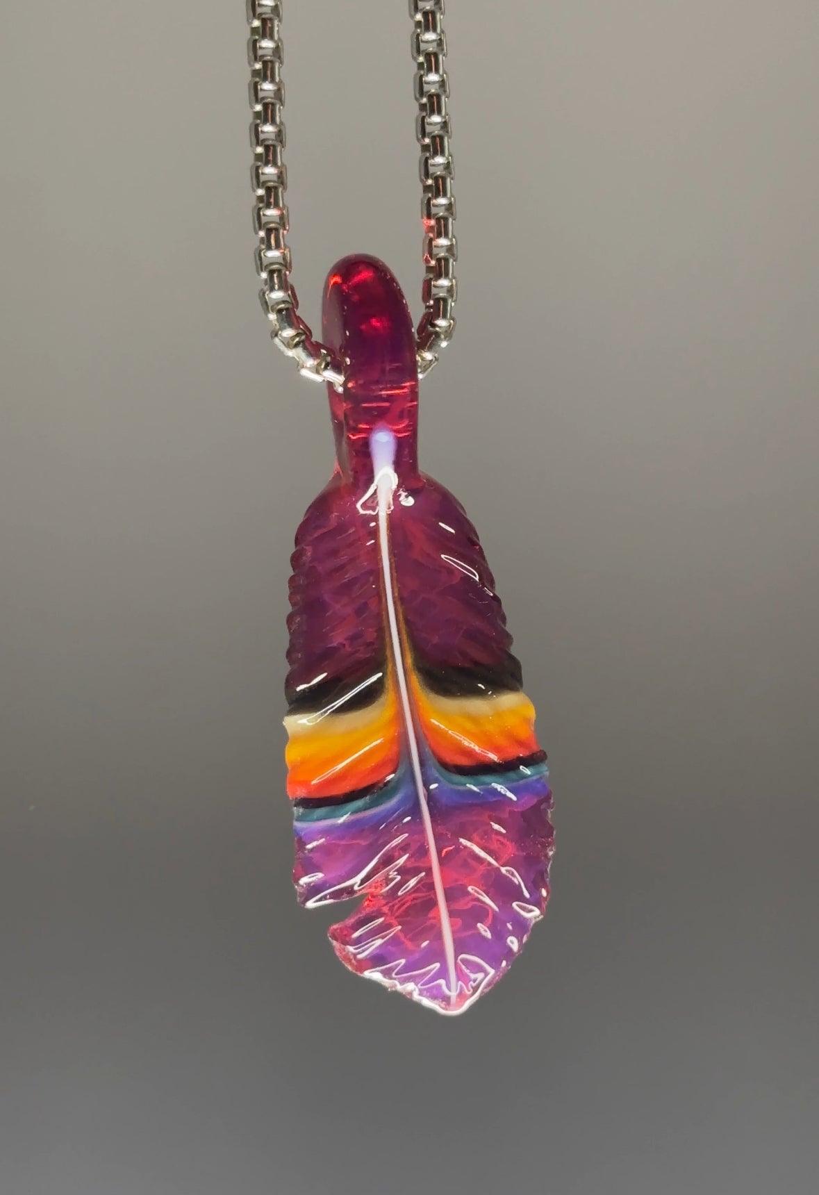 Pendelton Feather Pendant (3"L x 3/4"W)