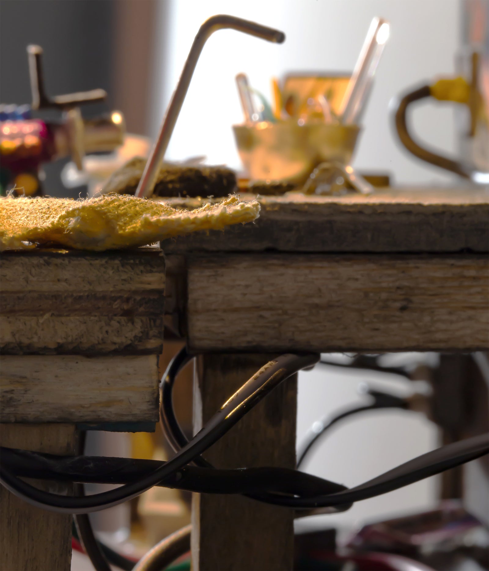 Detail Close up Photo of a miniature glassblowing station created by R3G15.